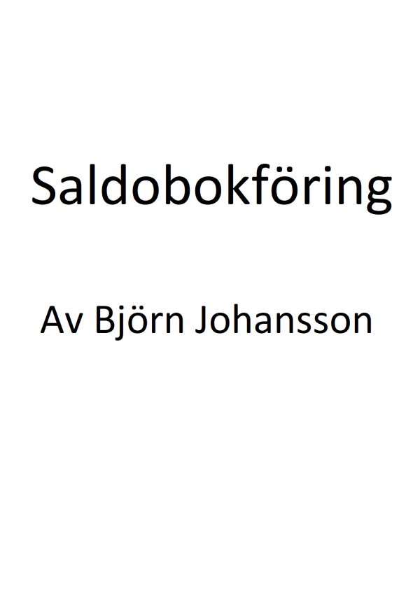 Saldobokföring